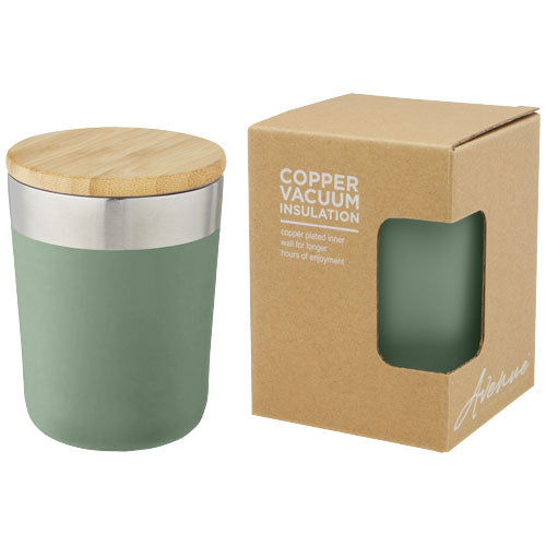 Lagan 300 ml copper vacuum insulated stainless steel tumbler with bamboo lid - 100670
