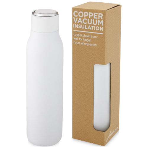 Marka 600 ml copper vacuum insulated bottle with metal loop - 100672