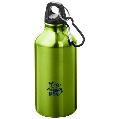 Oregon 400 ml RCS certified recycled aluminium water bottle with carabiner - 100738