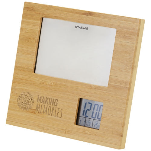 Sasa bamboo photo frame with thermometer - 104560