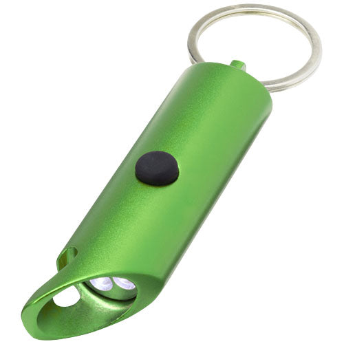 Flare RCS recycled aluminium IPX LED light and bottle opener with keychain - 104574