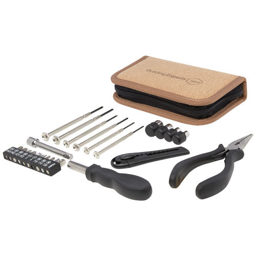 Spike 24-piece RCS recycled plastic tool set with cork pouch - 104579