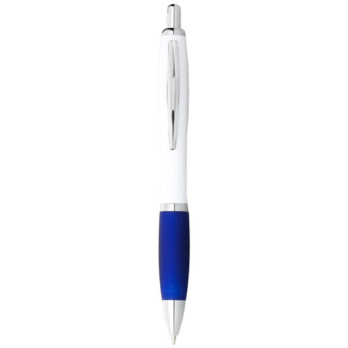 Nash ballpoint pen with white barrel and coloured grip - 106371