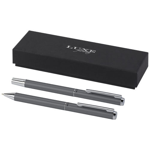 Lucetto recycled aluminium ballpoint and rollerball pen gift set - 107838
