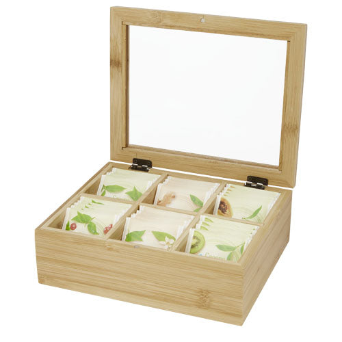 Ocre bamboo tea box - 113208