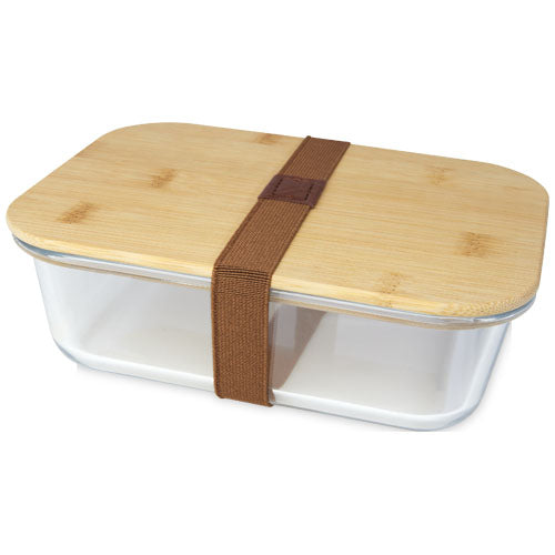 Roby glass lunch box with bamboo lid - 113276