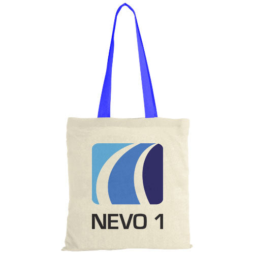 Nevada 100 g/m² cotton tote bag coloured handles 7L - 120131