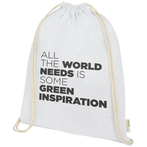 Orissa 100 g/m² GOTS organic cotton drawstring bag 5L - 120490