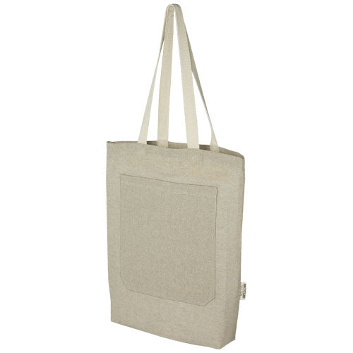 Pheebs 150 g/m² recycled cotton tote bag with front pocket 9L - 120643