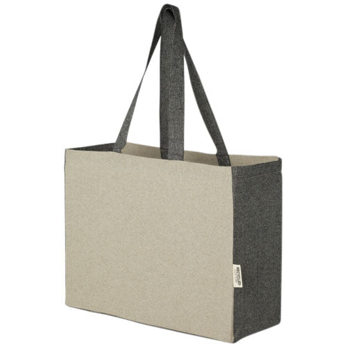 Pheebs 190 g/m² recycled cotton gusset tote bag with contrast sides 18L - 120644