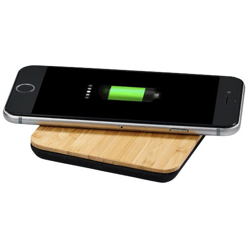 Leaf 5W bamboo and fabric wireless charging pad - 124118