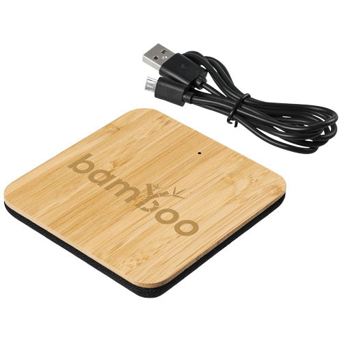 Leaf 5W bamboo and fabric wireless charging pad - 124118