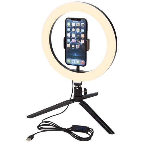 Studio ring light for selfies and vlogging with phone holder and tripod - 124248