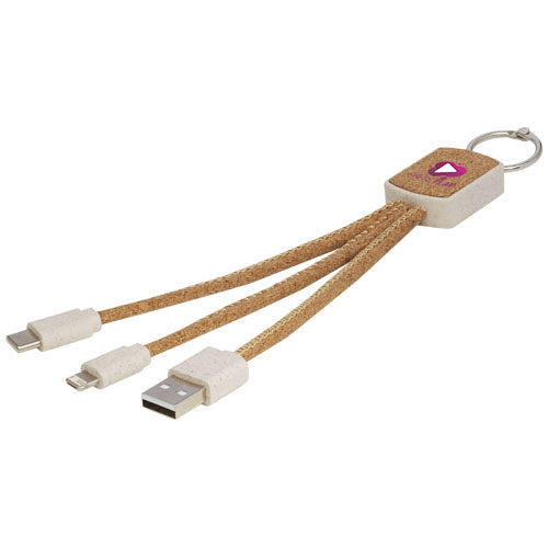 Bates wheat straw and cork 3-in-1 charging cable - 124294