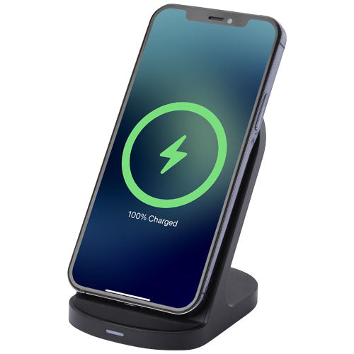 Loop 15W dual coil RCS recycled plastic wireless charging stand - 124340