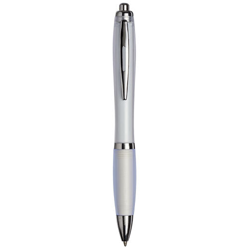 Curvy ballpoint pen with frosted barrel and grip - 210335