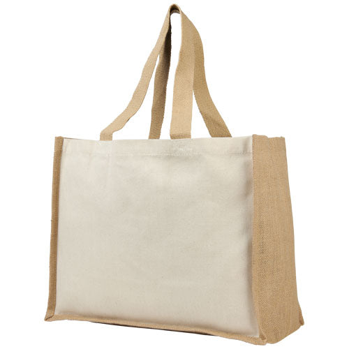 Varai 320 g/m² canvas and jute shopping tote bag 23L - 210701