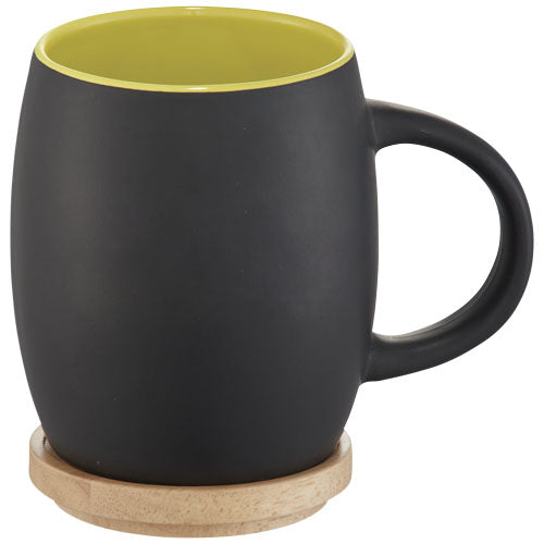 Hearth 400 ml ceramic mug with wooden coaster - 100466