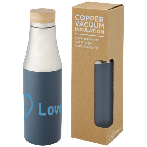 Hulan 540 ml copper vacuum insulated stainless steel bottle with bamboo lid - 100667