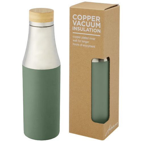 Hulan 540 ml copper vacuum insulated stainless steel bottle with bamboo lid - 100667