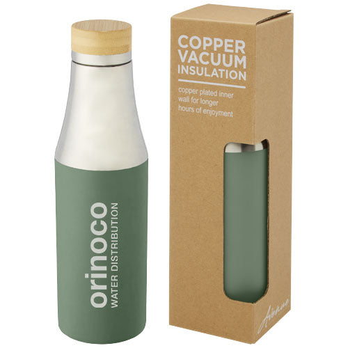 Hulan 540 ml copper vacuum insulated stainless steel bottle with bamboo lid - 100667