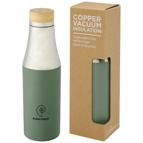 Hulan 540 ml copper vacuum insulated stainless steel bottle with bamboo lid - 100667