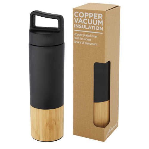 Torne 540 ml copper vacuum insulated stainless steel bottle with bamboo outer wall - 100669