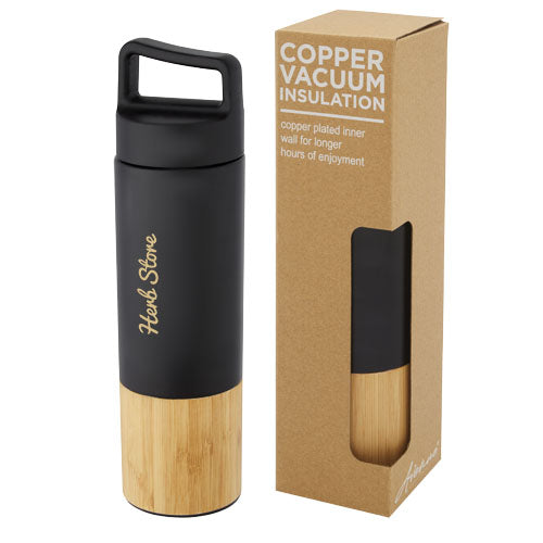 Torne 540 ml copper vacuum insulated stainless steel bottle with bamboo outer wall - 100669