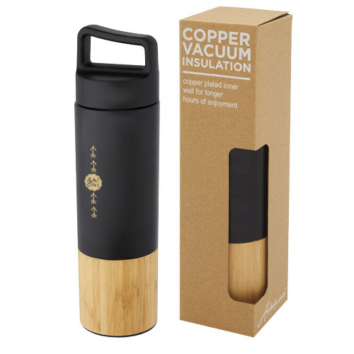 Torne 540 ml copper vacuum insulated stainless steel bottle with bamboo outer wall - 100669