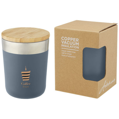 Lagan 330 ml copper vacuum insulated stainless steel tumbler with bamboo lid - 100670