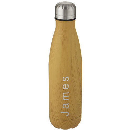 Cove 500 ml vacuum insulated stainless steel bottle with wood print - 100683