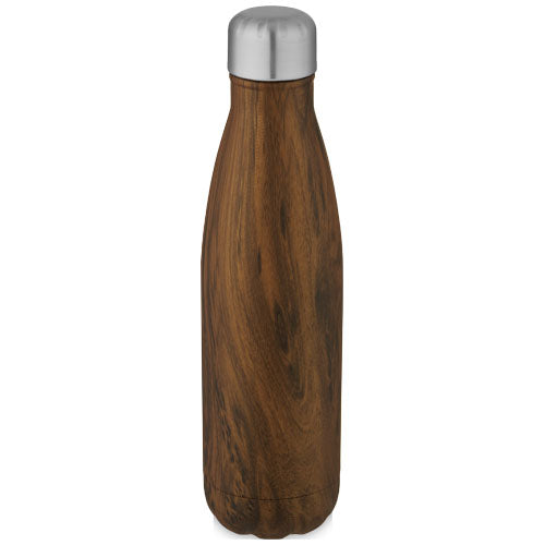 Cove 500 ml vacuum insulated stainless steel bottle with wood print - 100683