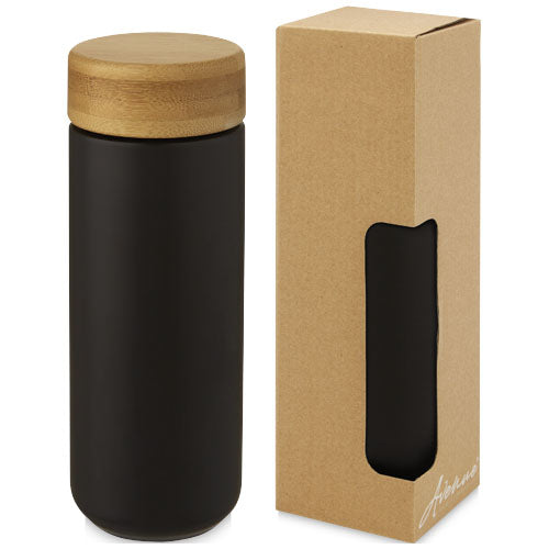 Lumi 300 ml ceramic tumbler with bamboo lid - 100705