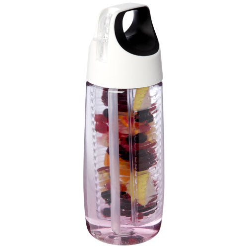HydroFruit 700 ml recycled plastic sport bottle with flip lid and infuser - 100784