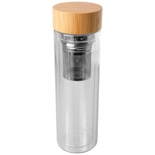 Bailey 400 ml borsilicate glass infuser bottle with bamboo lid - 100810