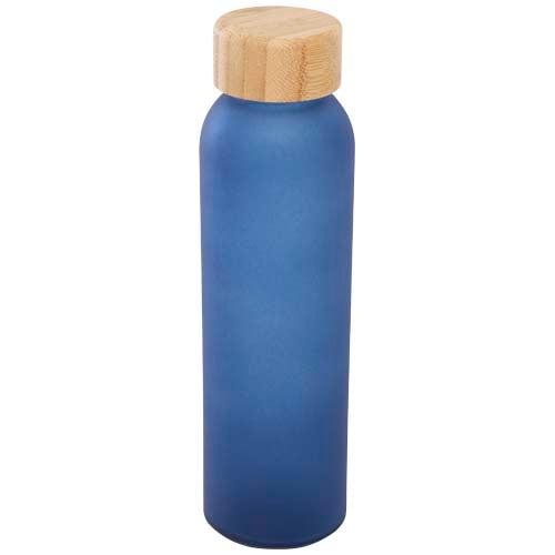 Lume 500 ml matte soda lime glass bottle with bamboo lid   - 100830