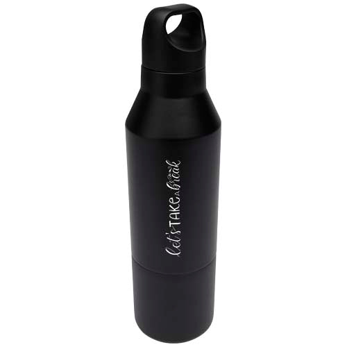 Odessy 600 ml RCS certified recycled stainless steel insulated bottle with 300 ml cup - 100840