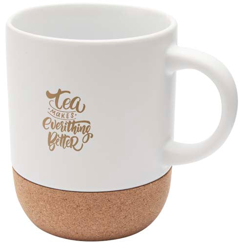 Billie 300 ml ceramic mug with cork details and matt finish - 100847