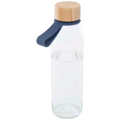 Porto 500 ml glass water bottle with silicone handle and bamboo lid  - 100853