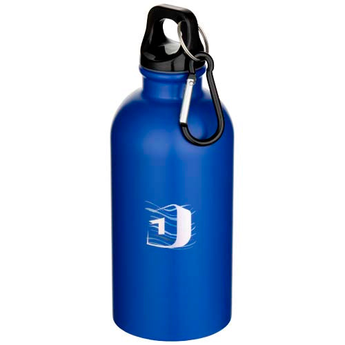 Oregon 400 ml matte RCS recycled single wall stainless steel water bottle with carabiner - 100871