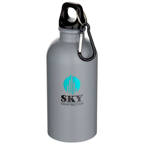 Oregon 400 ml matte RCS recycled single wall stainless steel water bottle with carabiner - 100871