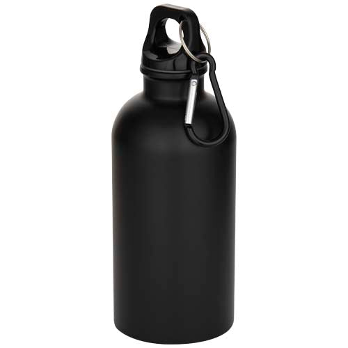 Oregon 400 ml matte RCS recycled single wall stainless steel water bottle with carabiner - 100871