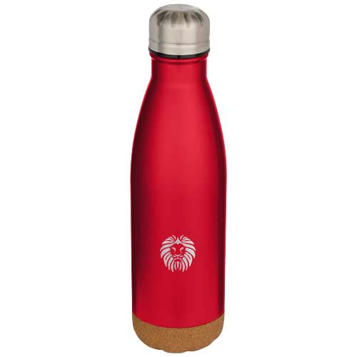 Cove 500 ml double wall vacuum insulated stainless steel water bottle with cork details - 100892