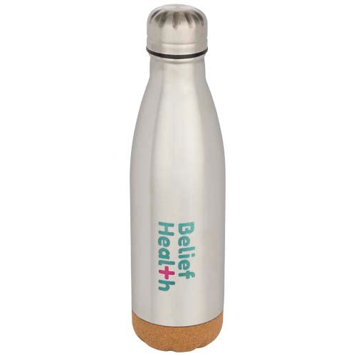 Cove 500 ml double wall vacuum insulated stainless steel water bottle with cork details - 100892