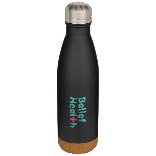 Cove 500 ml double wall vacuum insulated stainless steel water bottle with cork details - 100892