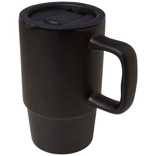 Carter 450 ml ceramic mug with plastic lid - 100896