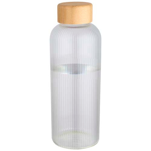 Mirage 650 ml single-walled borosilicate glass bottle with bamboo lid - 100930