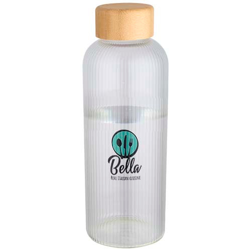 Mirage 650 ml single-walled borosilicate glass bottle with bamboo lid - 100930
