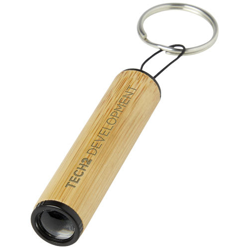 Cane bamboo key ring with light - 104567