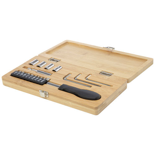 Rivet 19-piece bamboo/recycled plastic tool set - 104578